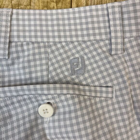 Footjoy Golf Shorts 32 Gray Gingham Check - Picture 1 of 8